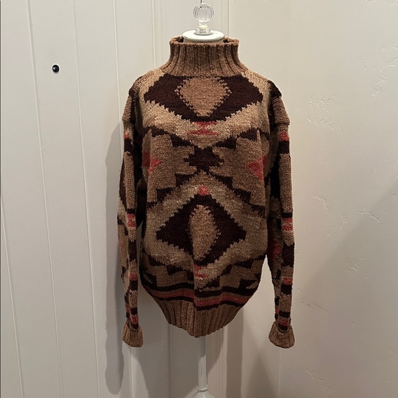 Polo Ralph Lauren Other - Polo Country Ralph Lauren Wool Hand Knit Patterned Brown Sweater